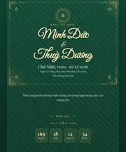 Mẫu thiệp cưới Lục Bảo